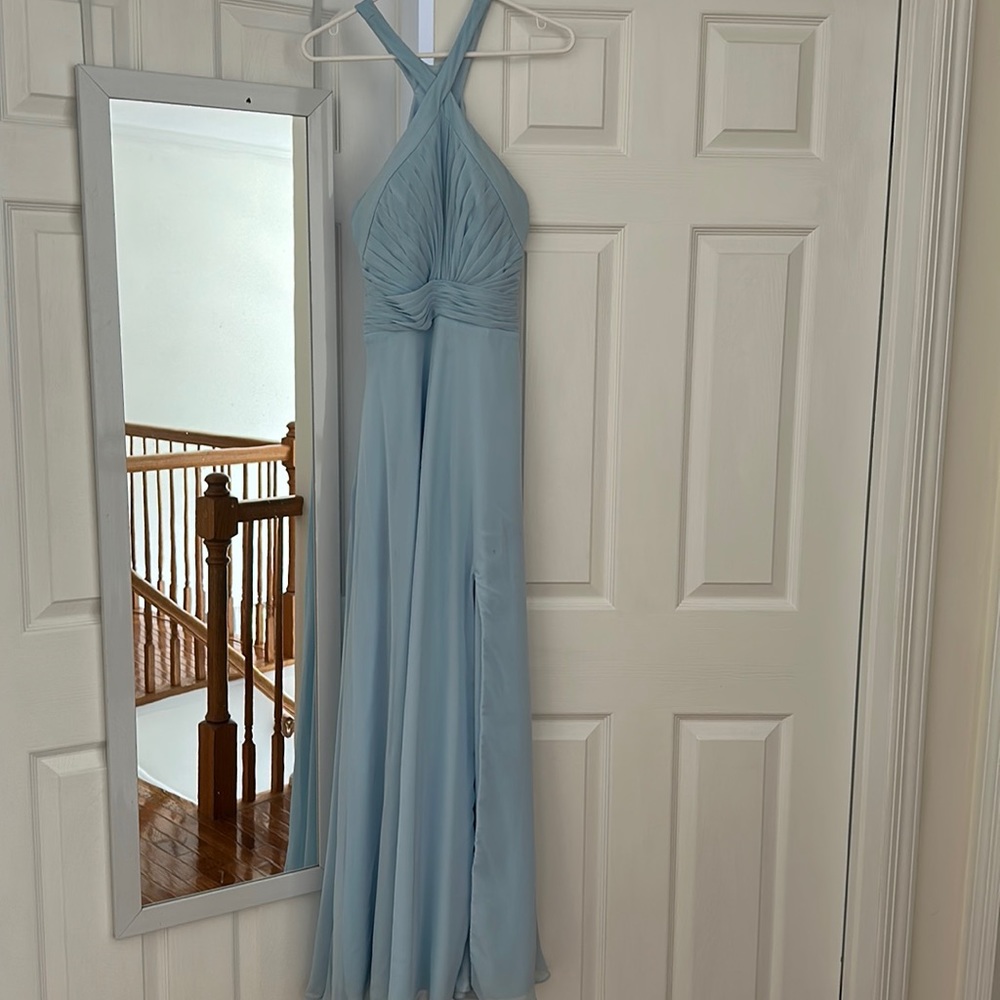 Light blue Morilee Madeline Gardner evening gown